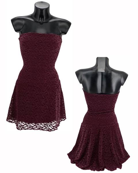 Lace Strapless Mini Dress - Melanza