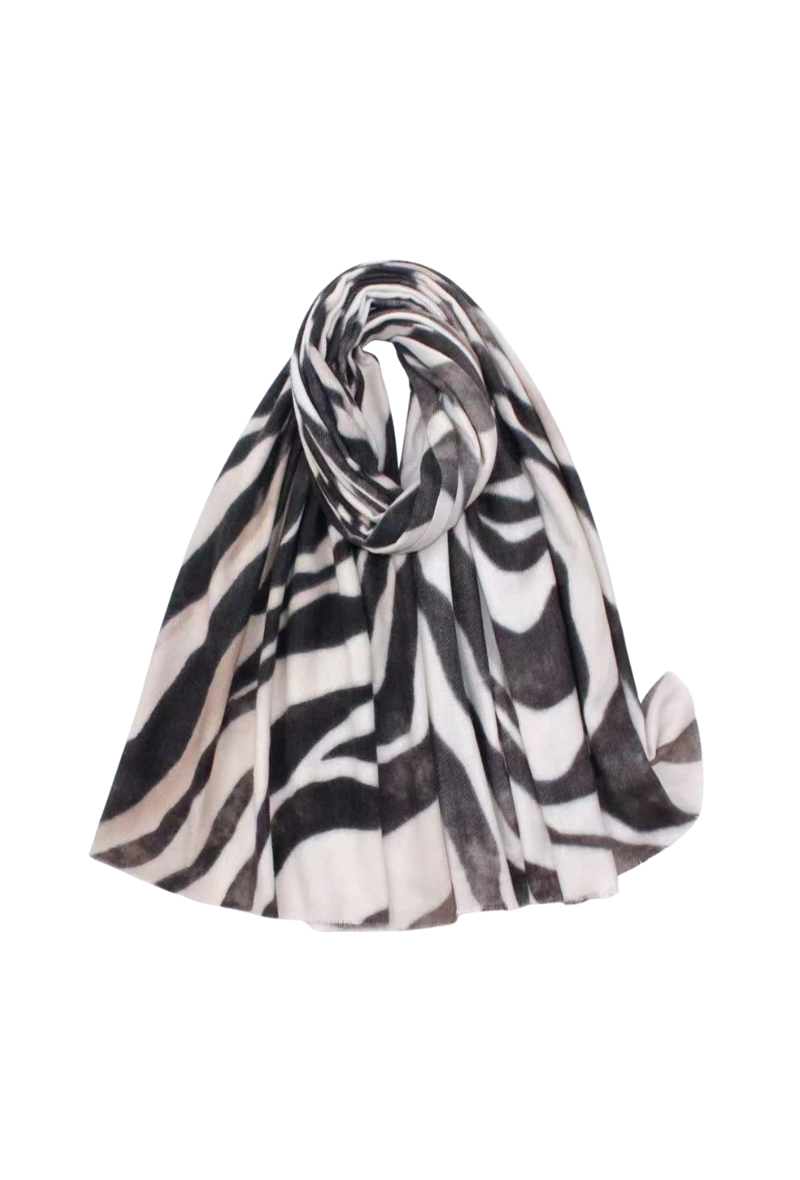 Animal Print Scarf - Beige
