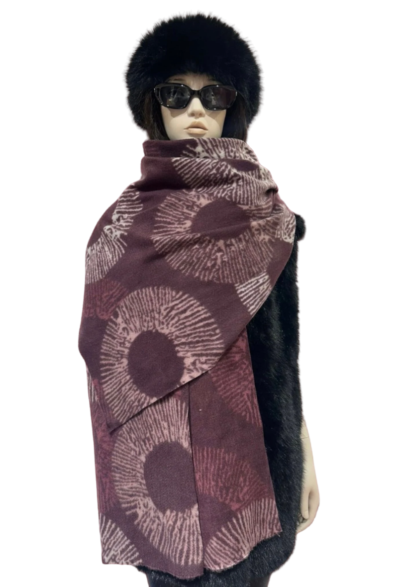 Printed Scarf - Bordeaux