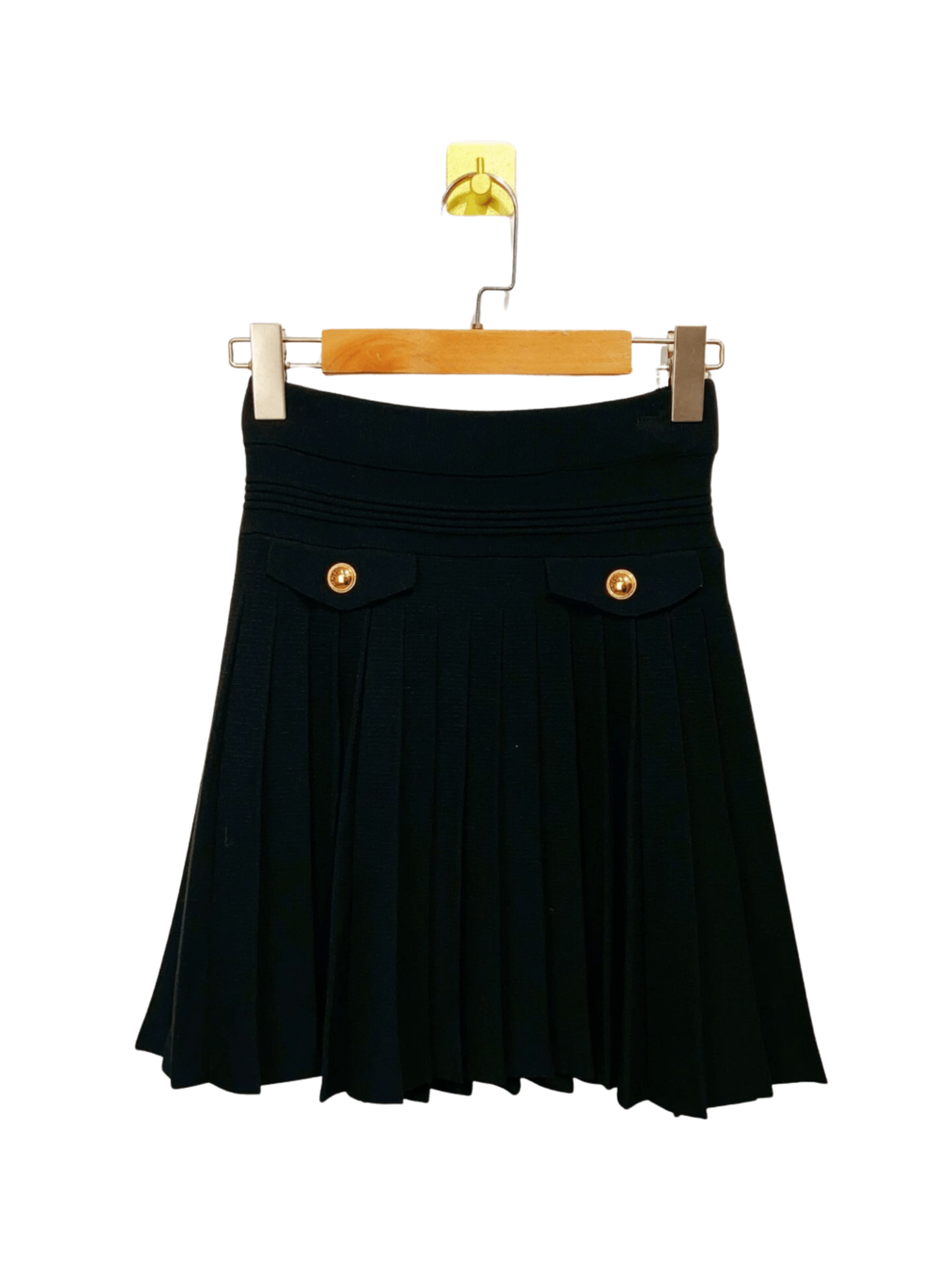 Knitted Pleated Skirt - Black