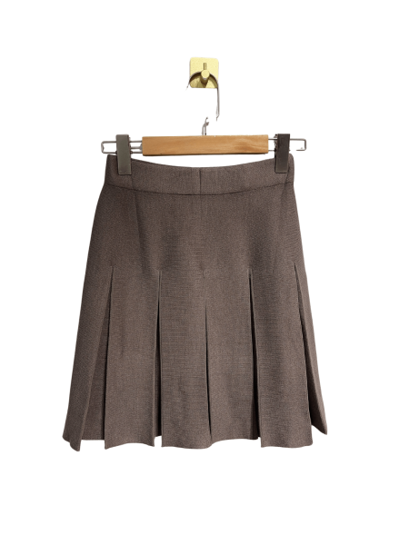 Knitted Pleated Skirt - Fango