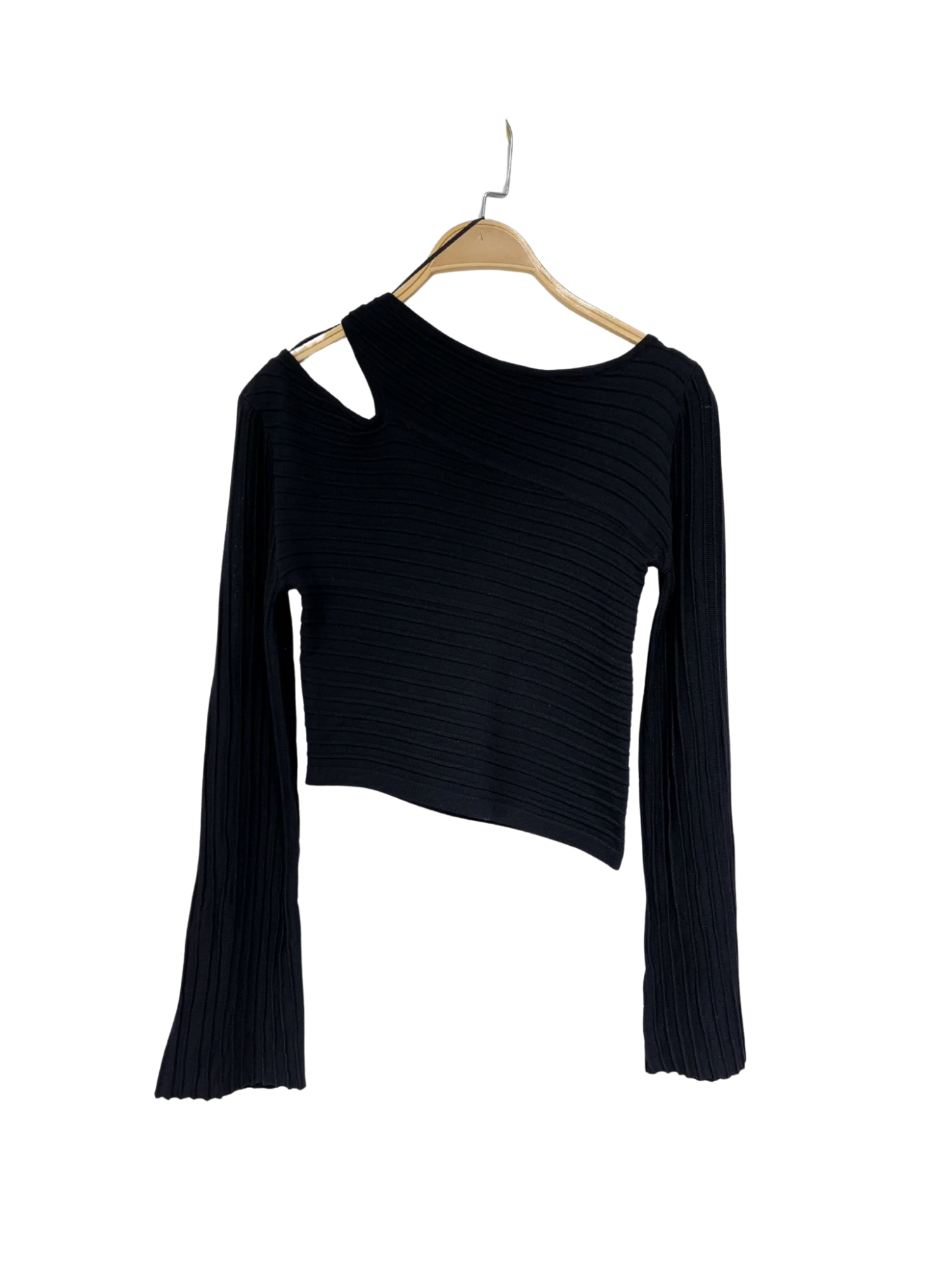 Textured Knit Sweater - Black