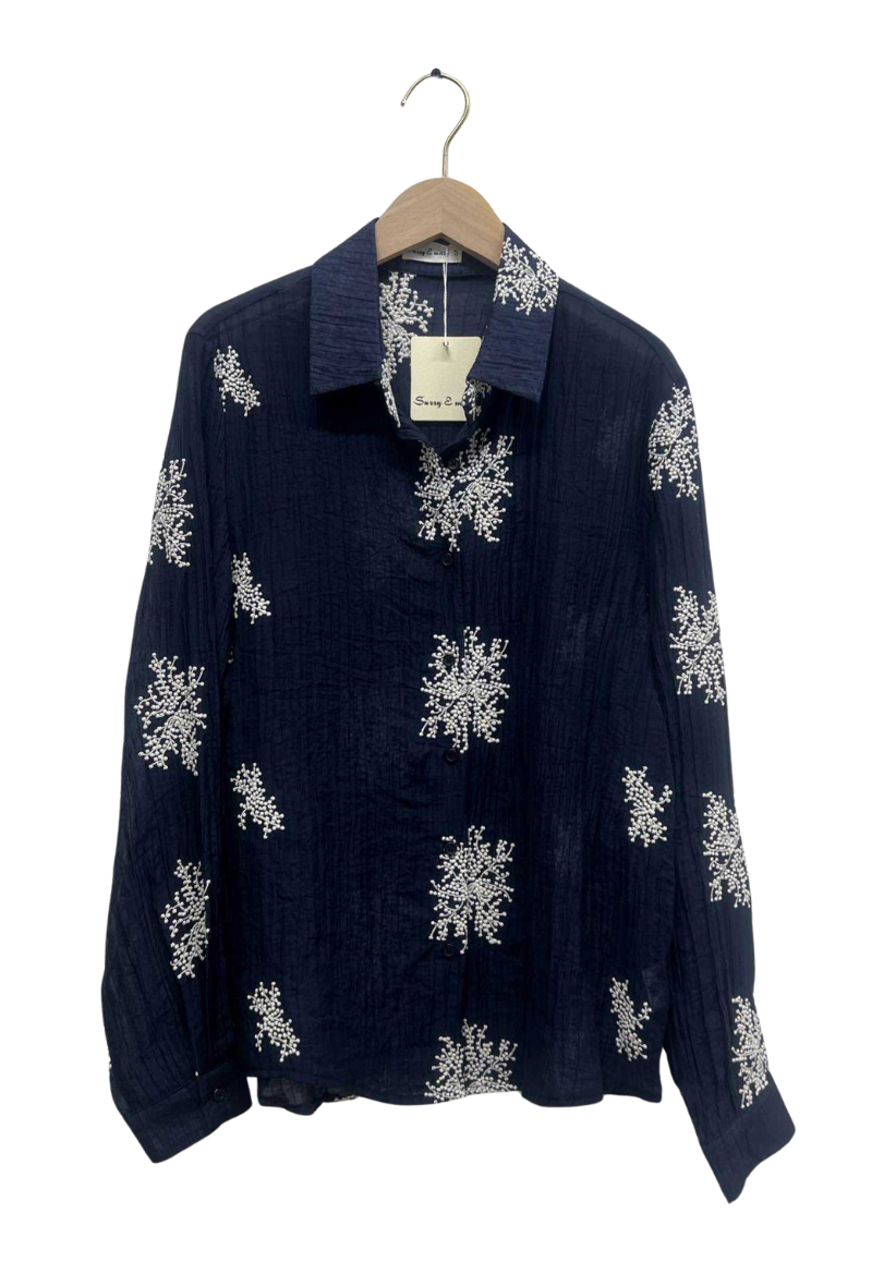 Embroidered Shirt - Blue