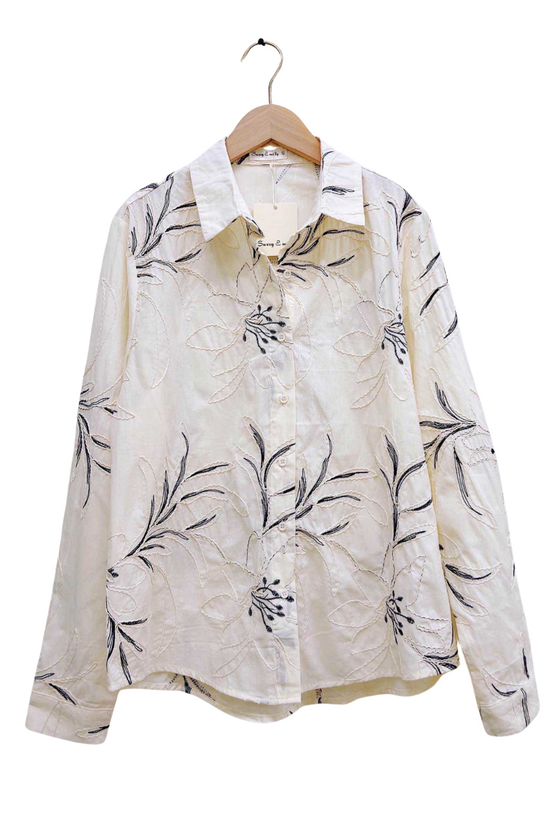 Embroidered Shirt - Beige