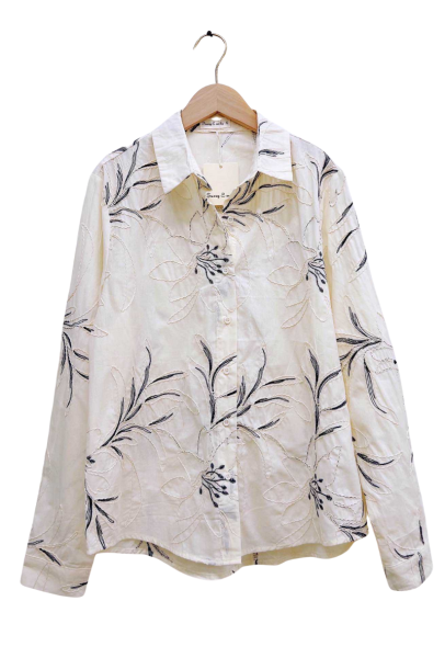 Embroidered Shirt - Beige