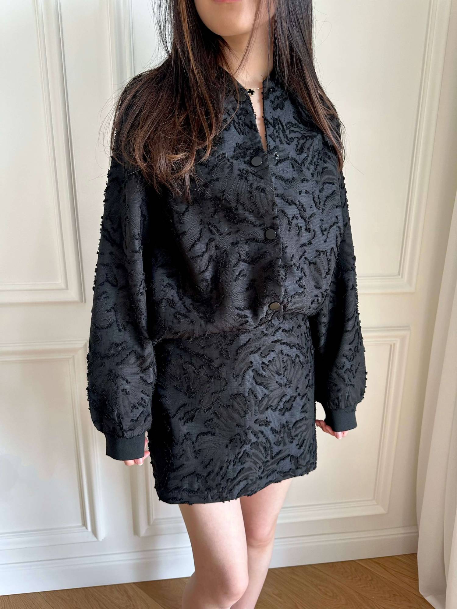 Textured Skort - Black