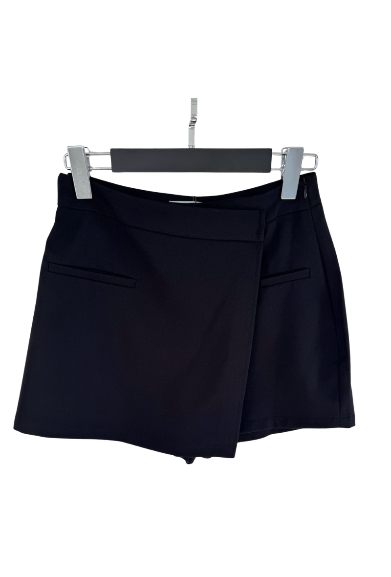 Elegant Wrap Skort - Black