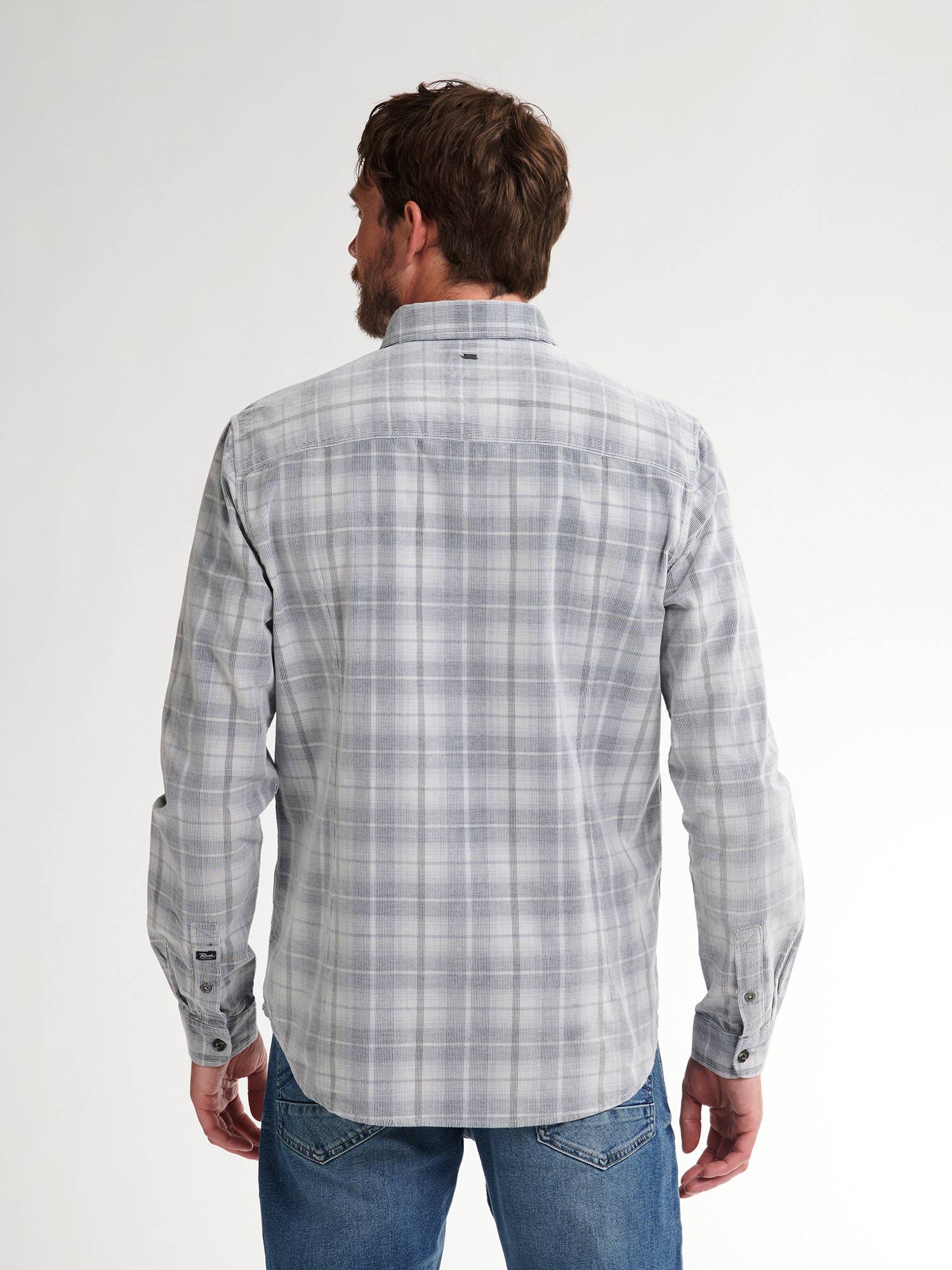 Petrol Shirt Long Sleeve Check - Grey