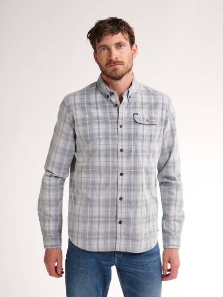 Petrol Shirt Long Sleeve Check - Grey