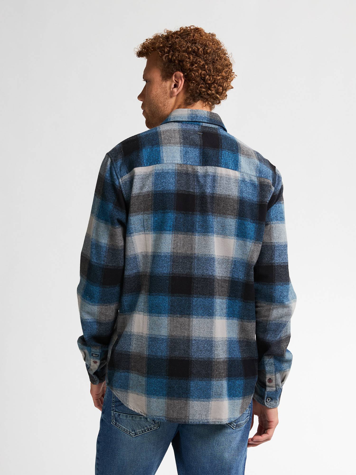 Petrol Checked Shirt Casper - Blue