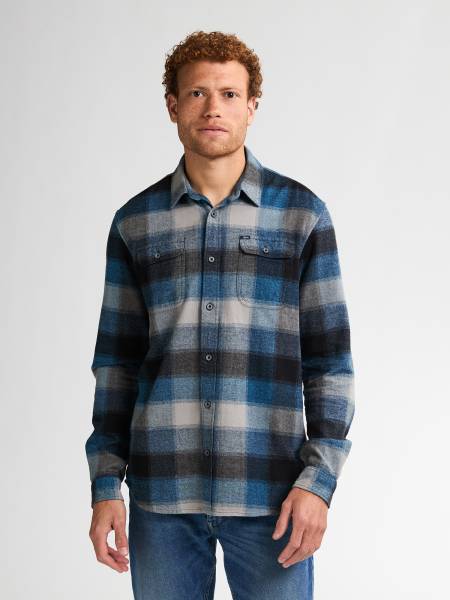 Petrol Checked Shirt Casper - Blue
