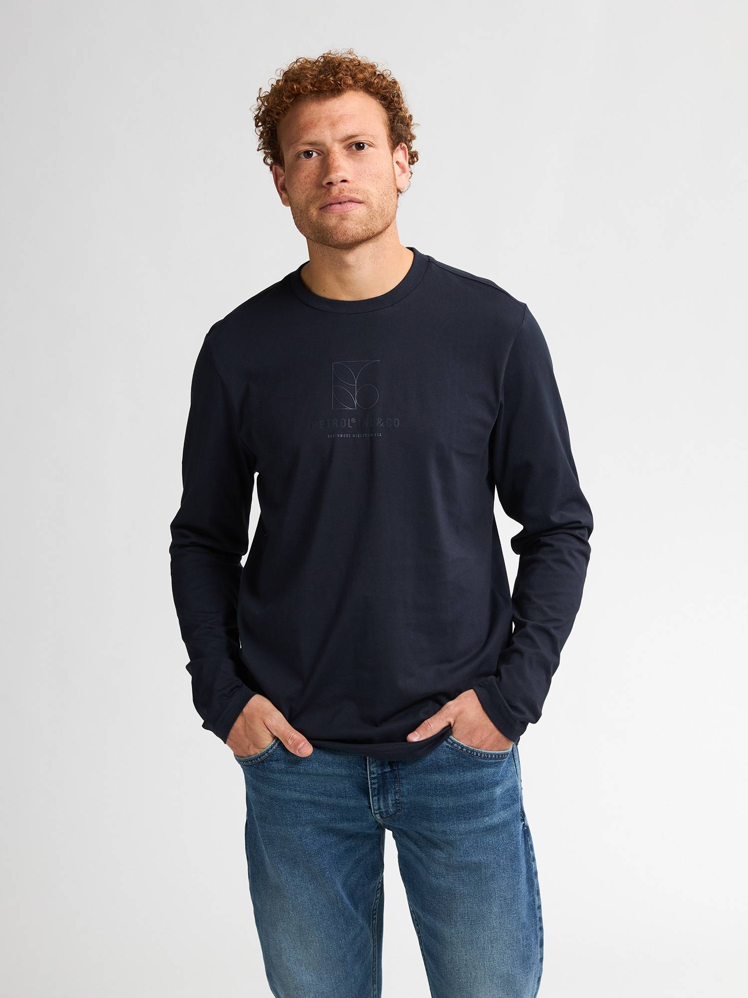 Petrol Printed T-Shirt Lead - Blue
