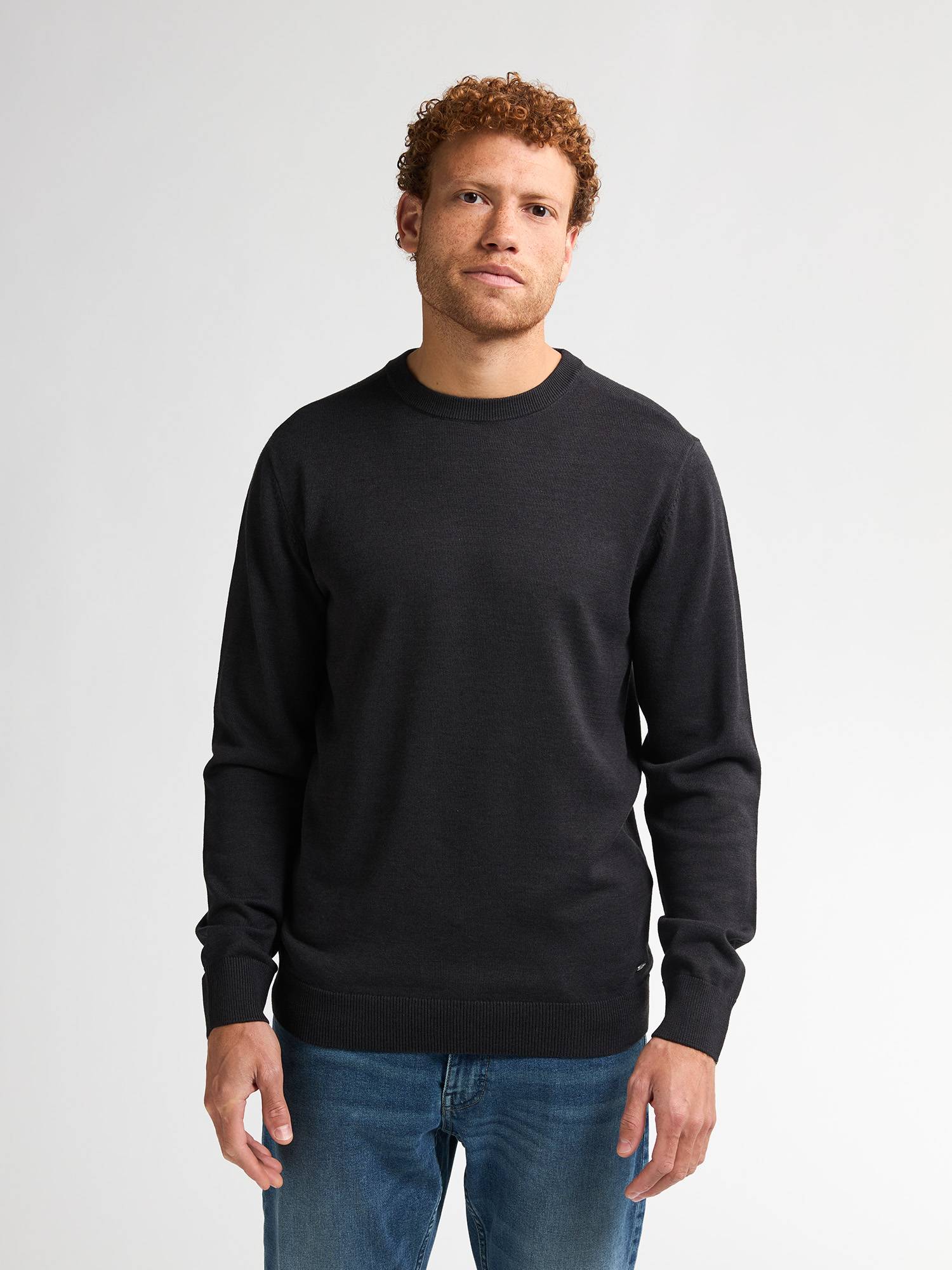 Petrol Fine-knit Jumper Steamboat - Black