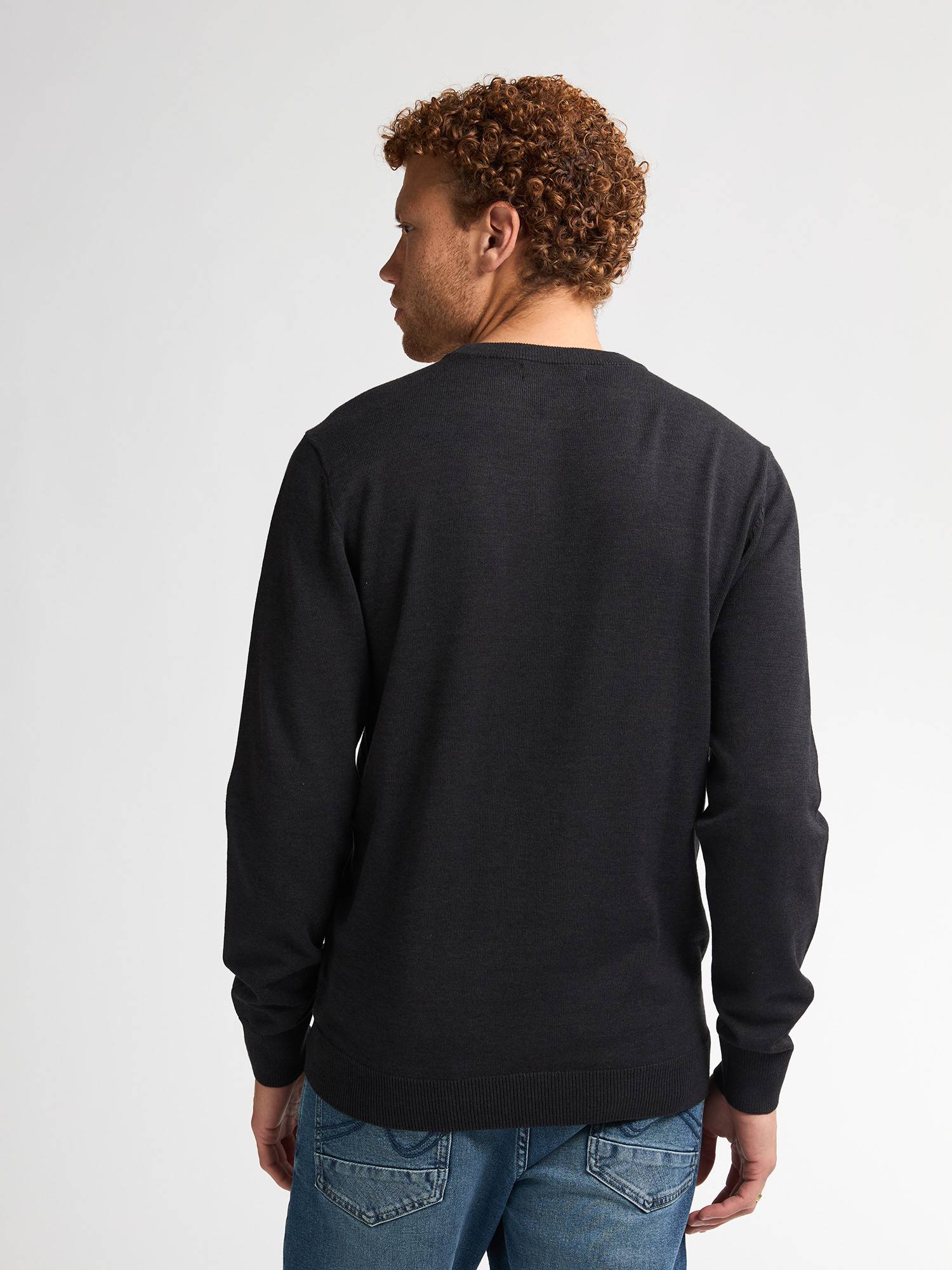 Petrol Fine-knit Jumper Steamboat - Black