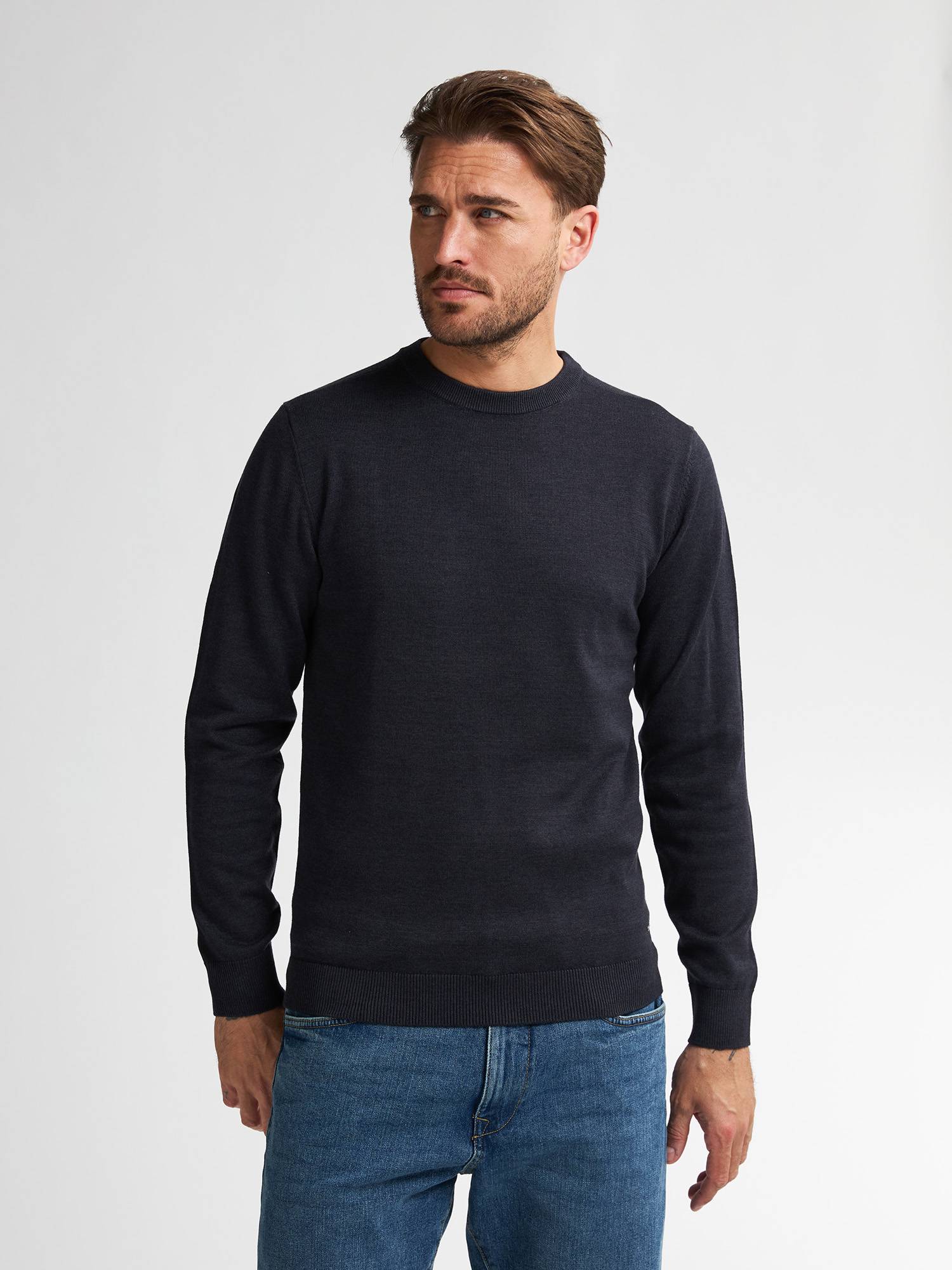 Petrol Fine-knit Jumper Steamboat - Blue