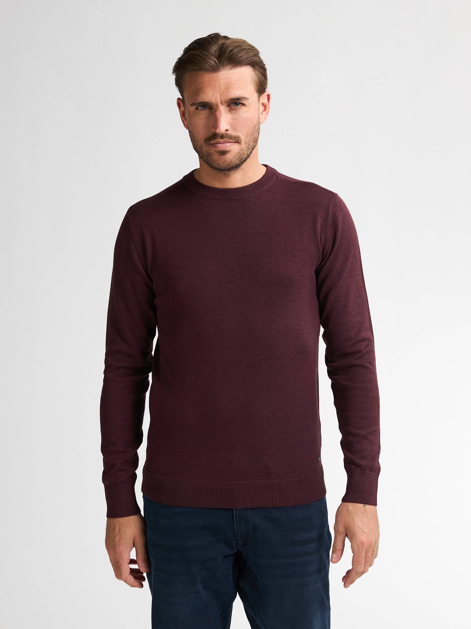 Petrol Fine-knit Jumper Steamboat - Bordeaux