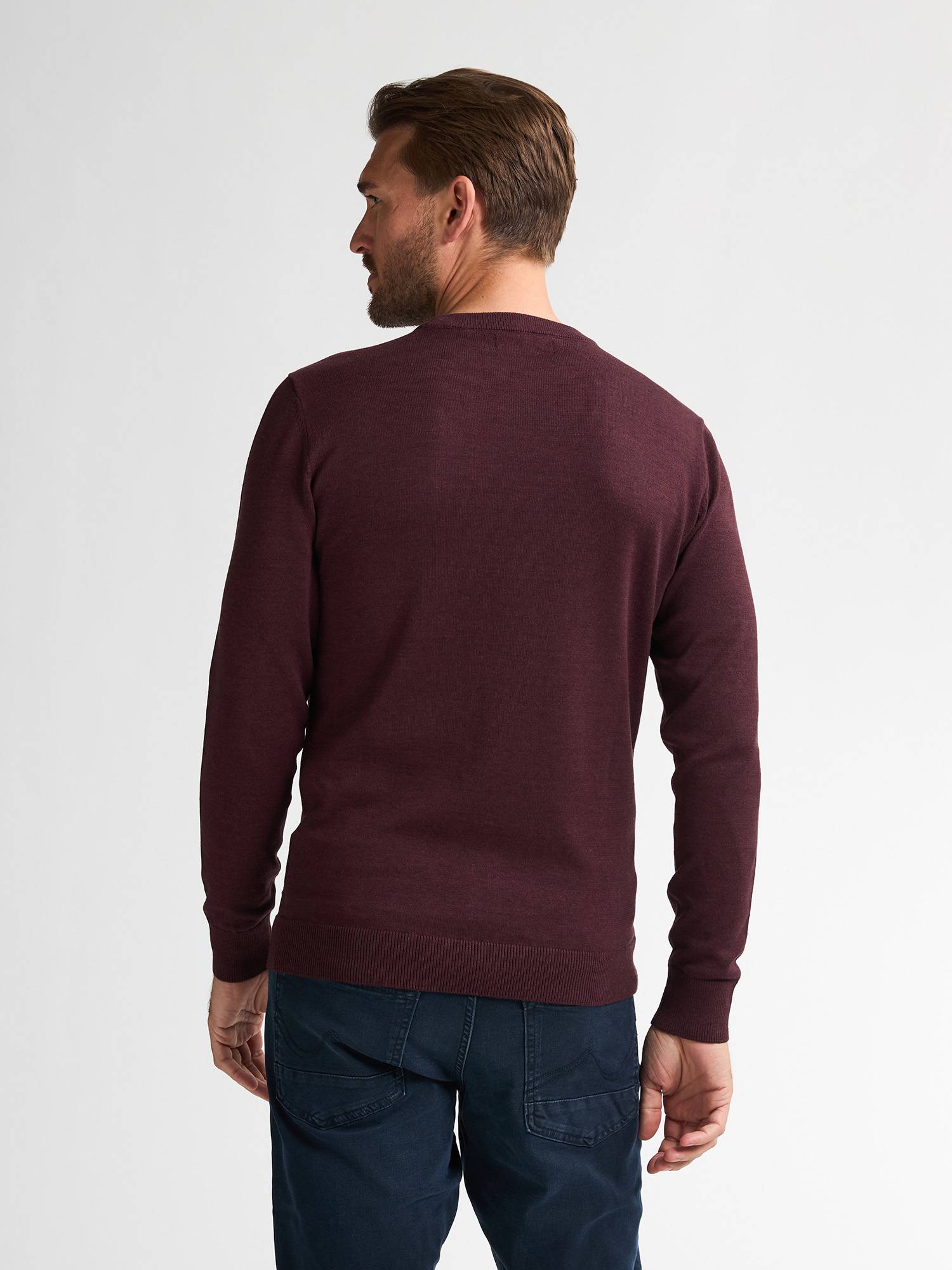 Petrol Fine-knit Jumper Steamboat - Bordeaux