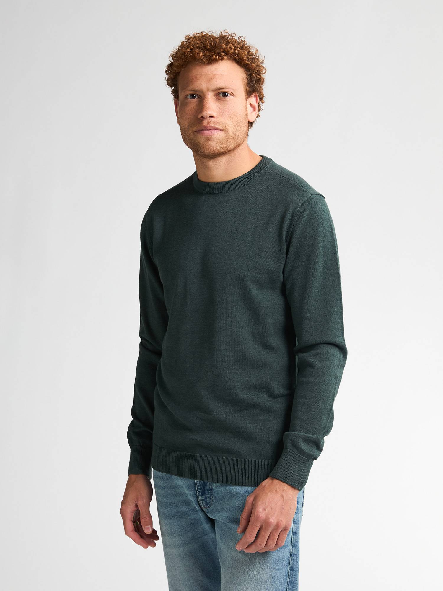 Petrol Fine-knit Jumper Steamboat - Green