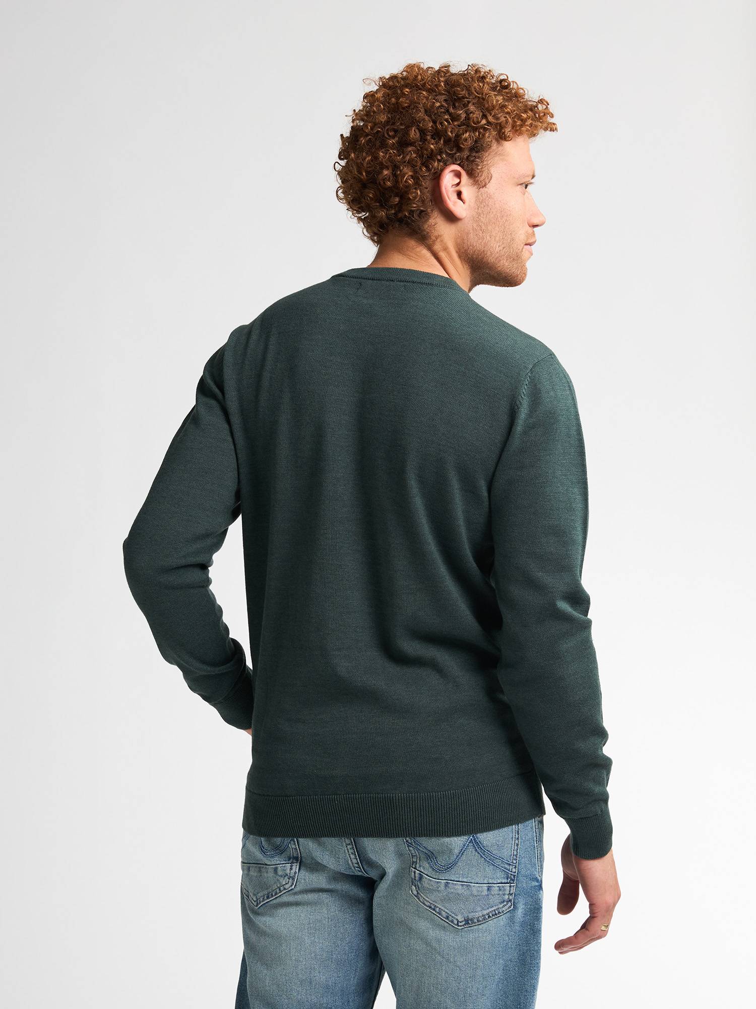 Petrol Fine-knit Jumper Steamboat - Green