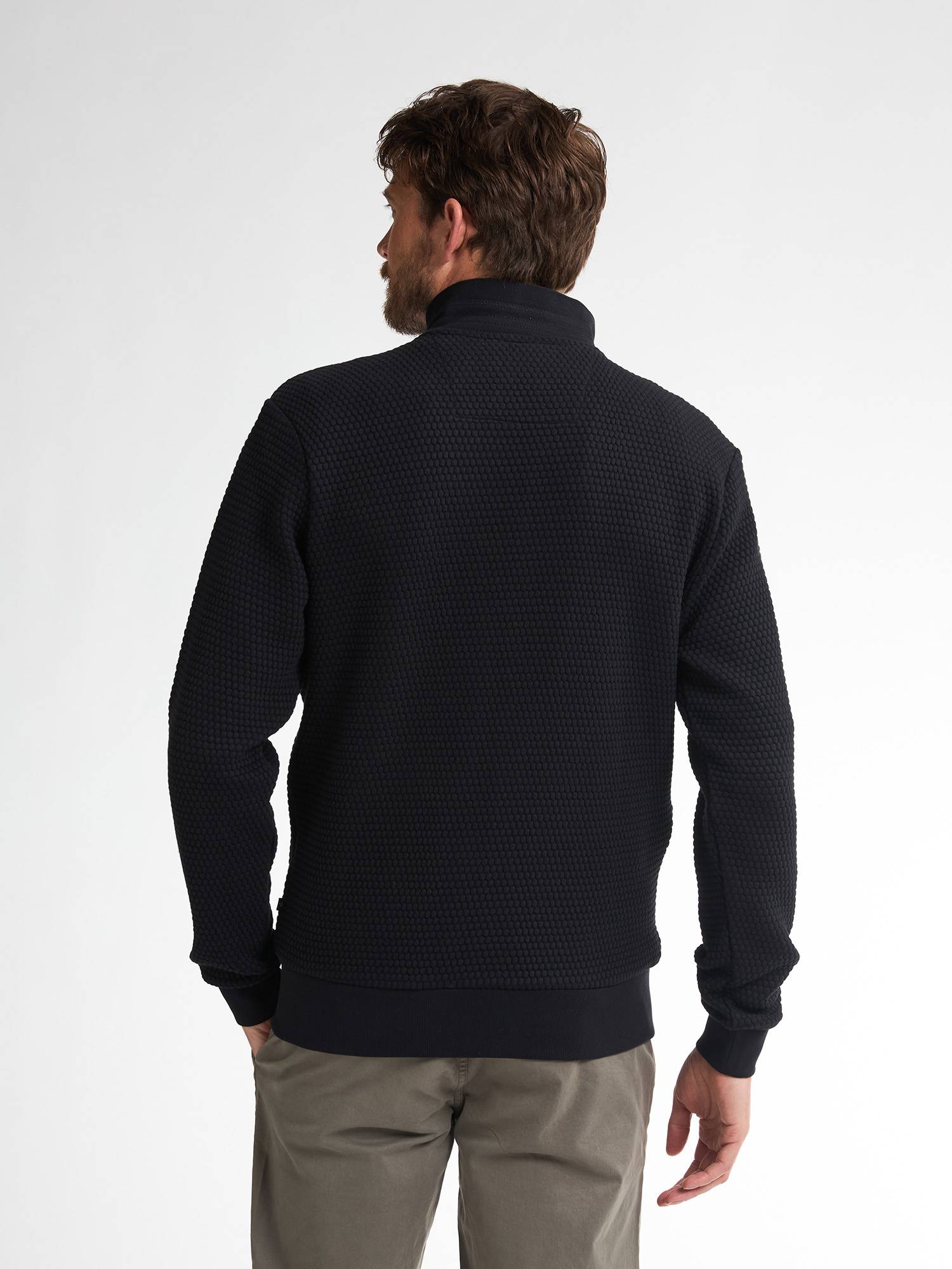 Petrol Ribbed Cardigan Kenai - Black