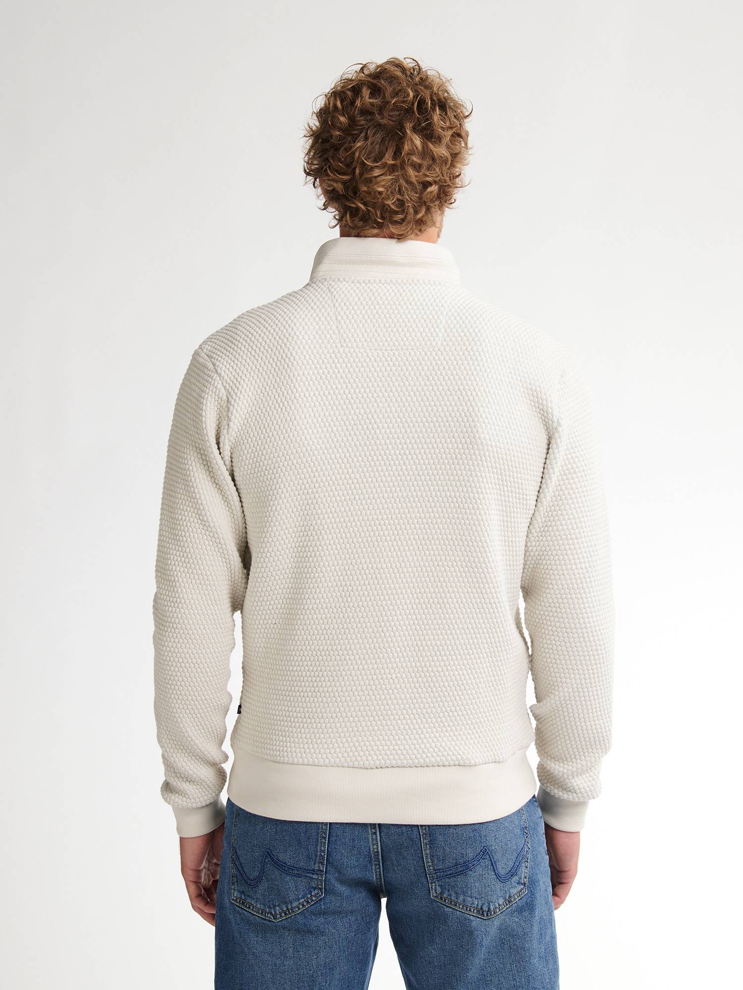 Petrol Ribbed Cardigan Kenai - White