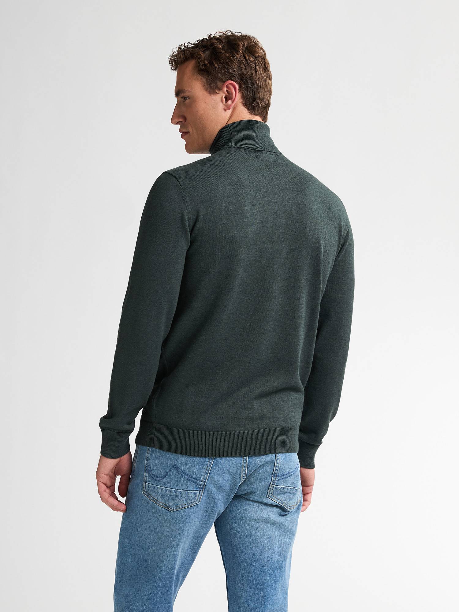 Petrol Fine-knit Turtleneck Vail - Green