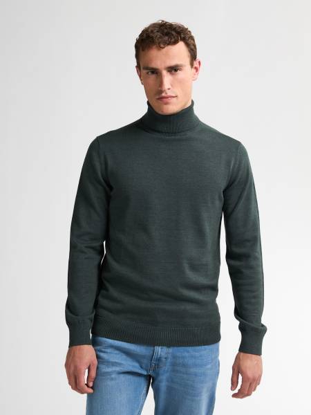 Petrol Fine-knit Turtleneck Vail - Green