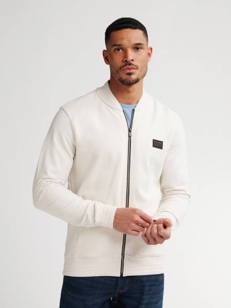 Petrol Sweater Collar Zip - White