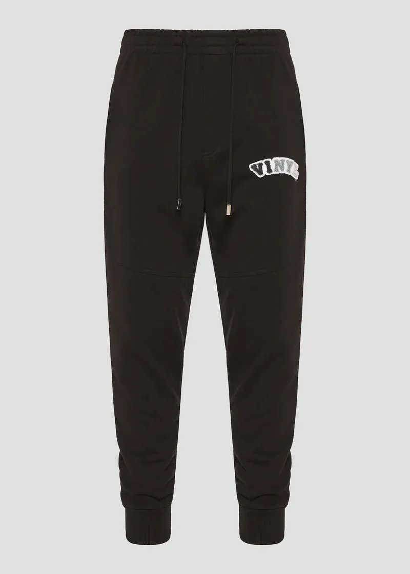 Vinyl Puff Logo Sweatpants - Black