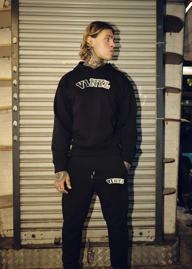 Vinyl Puff Logo Sweatpants - Black