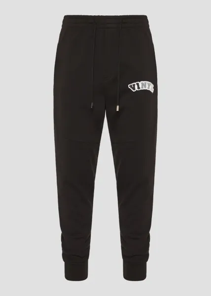Vinyl Puff Logo Sweatpants - Black