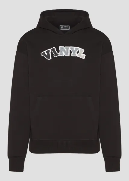 Vinyl Puff Logo Hoodie - Black
