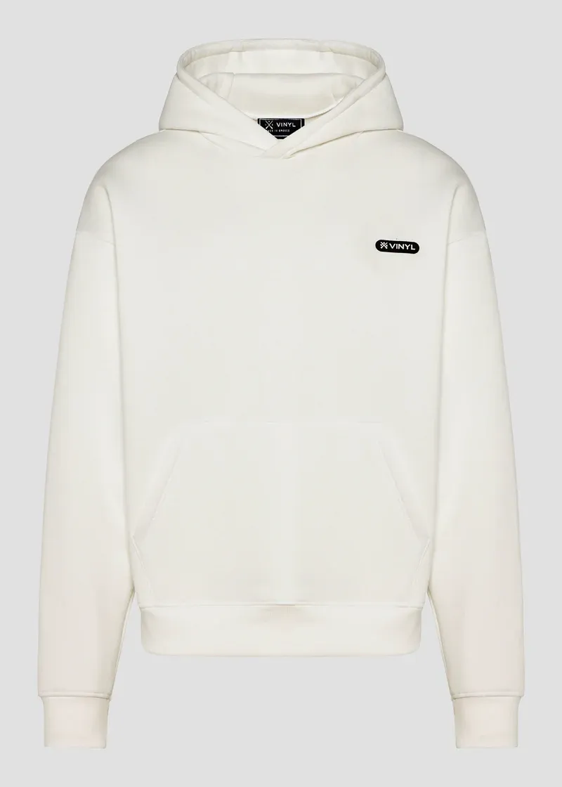 Vinyl Emblem Hoodie - White