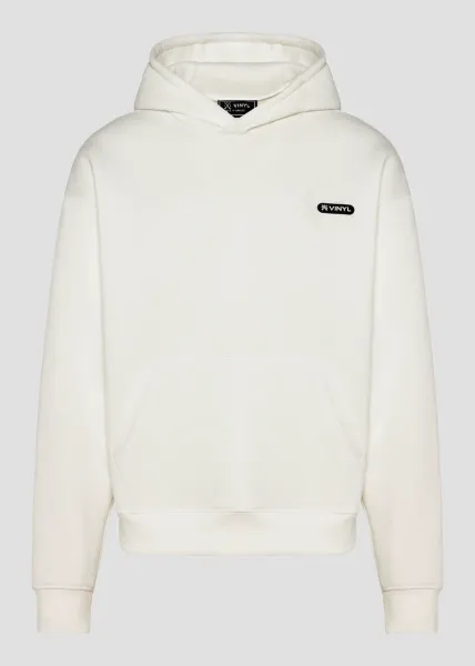 Vinyl Emblem Hoodie - White