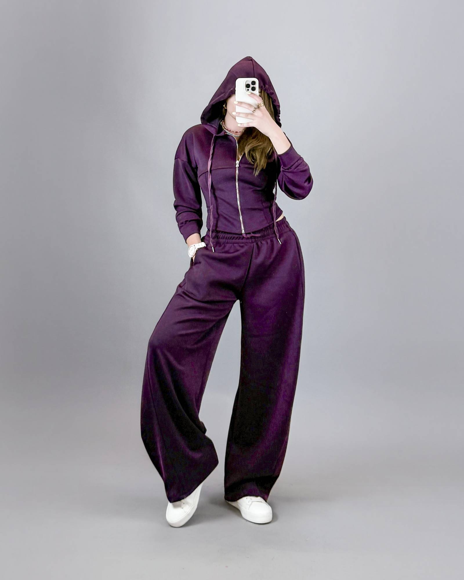 Balloon Wide Leg Pants - Bordeaux