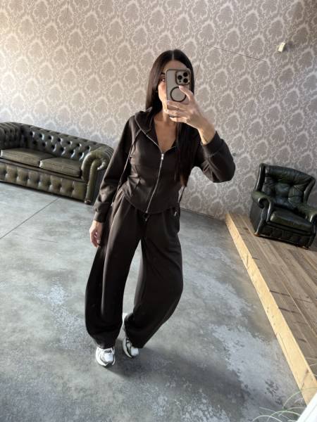 Balloon Wide Leg Pants - Brown